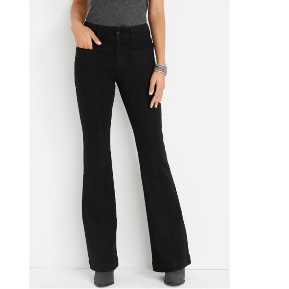 m jeans by maurices™ Black Seam Flare High Rise Jean size 10 Regular NWOT